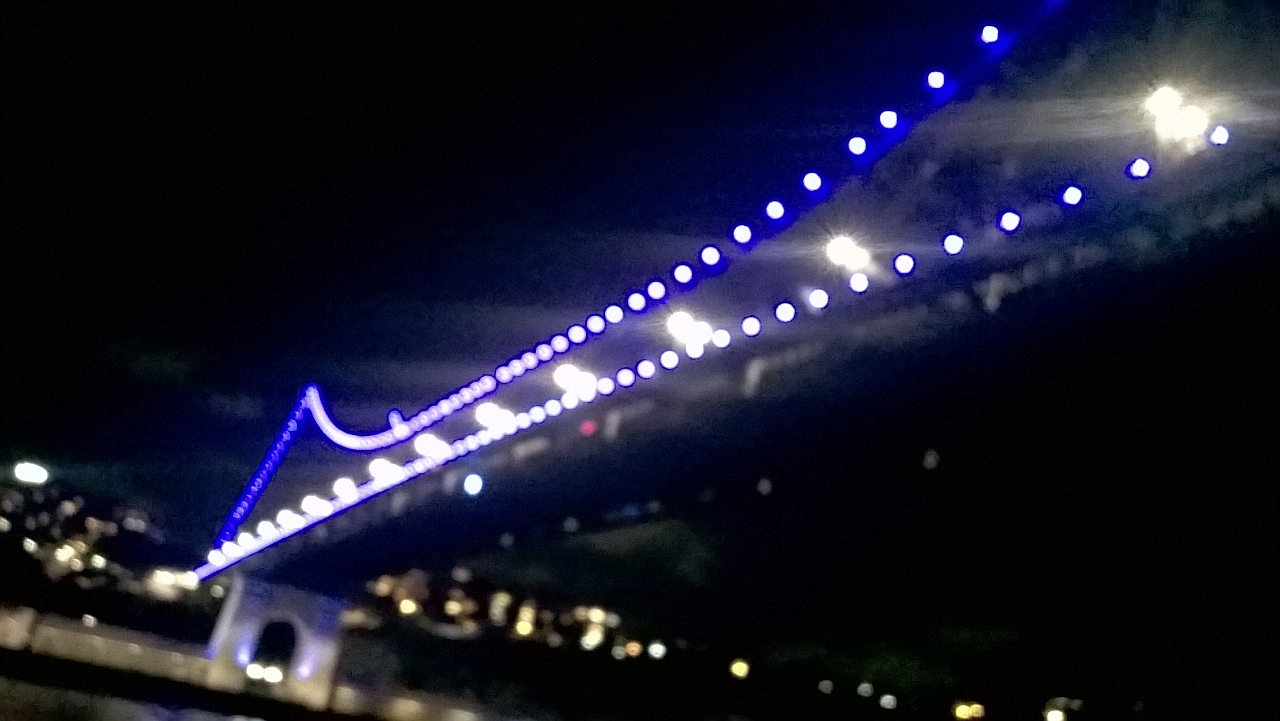 A photograph of the Story Bridge, Brisbane, at night.
